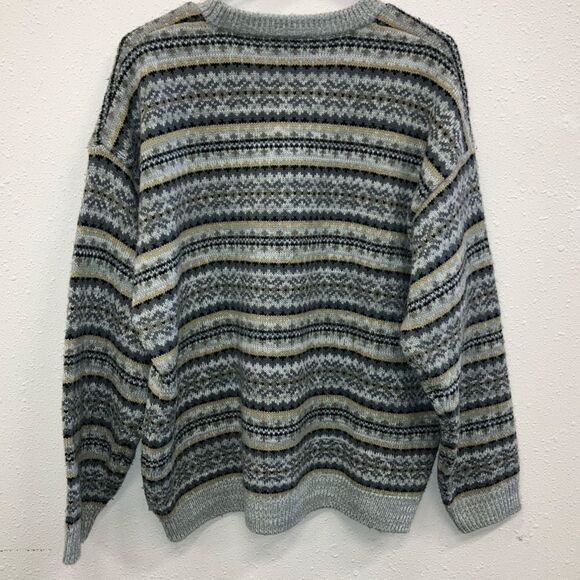 Farah vintage 90’s acrylic fair isle crewneck sweater academia preppy grandpa 73 - Picture 5 of 5